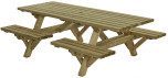 Picknicktafel open instap bankjes Talen (230x160cm)
