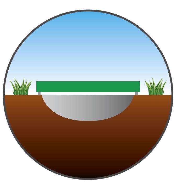 inground berg trampoline